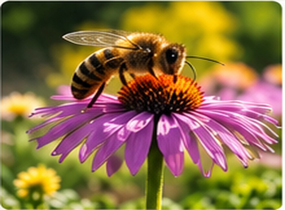Biene auf einer Blüte im Garten